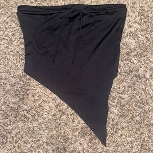 Elegant Black Asymmetrical Women's Top